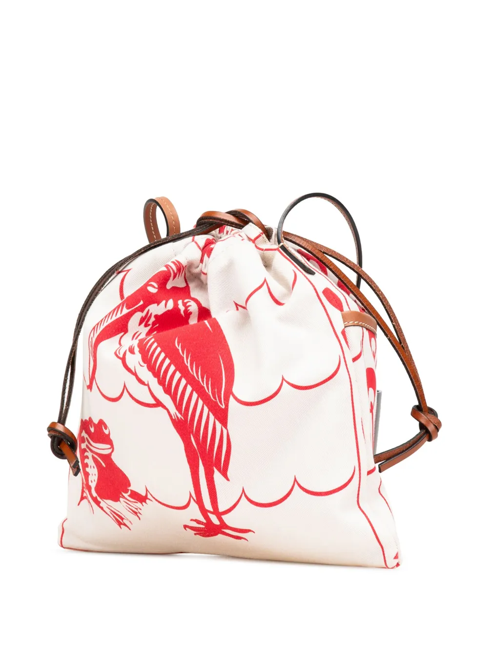 Pre-owned Loewe 2019 William De Morgan Small Anagram Canvas Drawstring Crossbody Bag