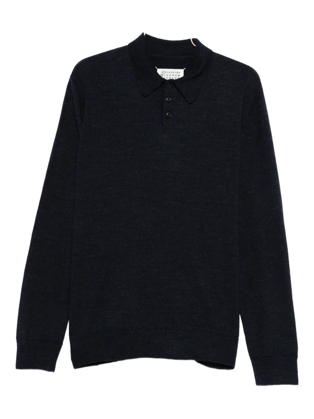 Maison Margiela elbow-patch wool polo shirt - ブルー Maison Margiela elbow-patch wool polo shirt - ブルー