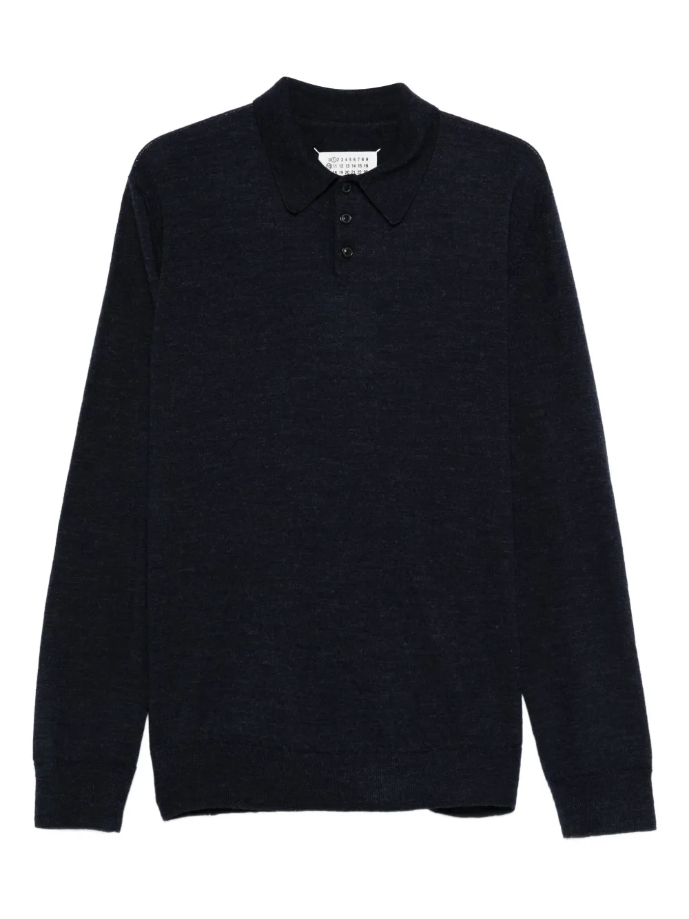 Maison Margiela elbow-patch wool polo shirt Blauw