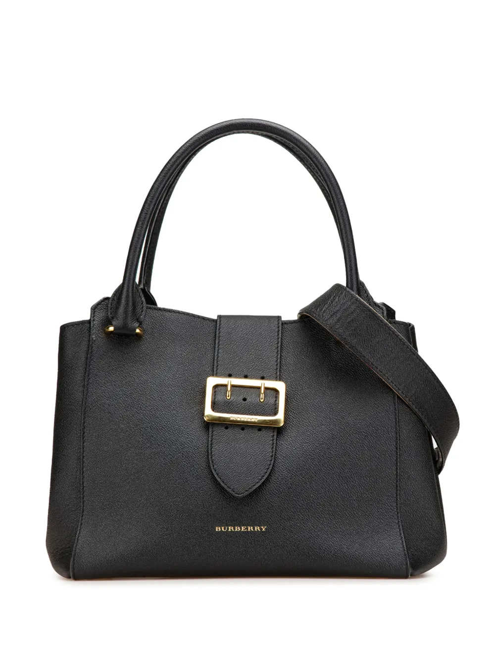 Burberry Pre-Owned 2000-2017 Medium Grained Calfskin Buckle Tote satchel | Black | Image 1