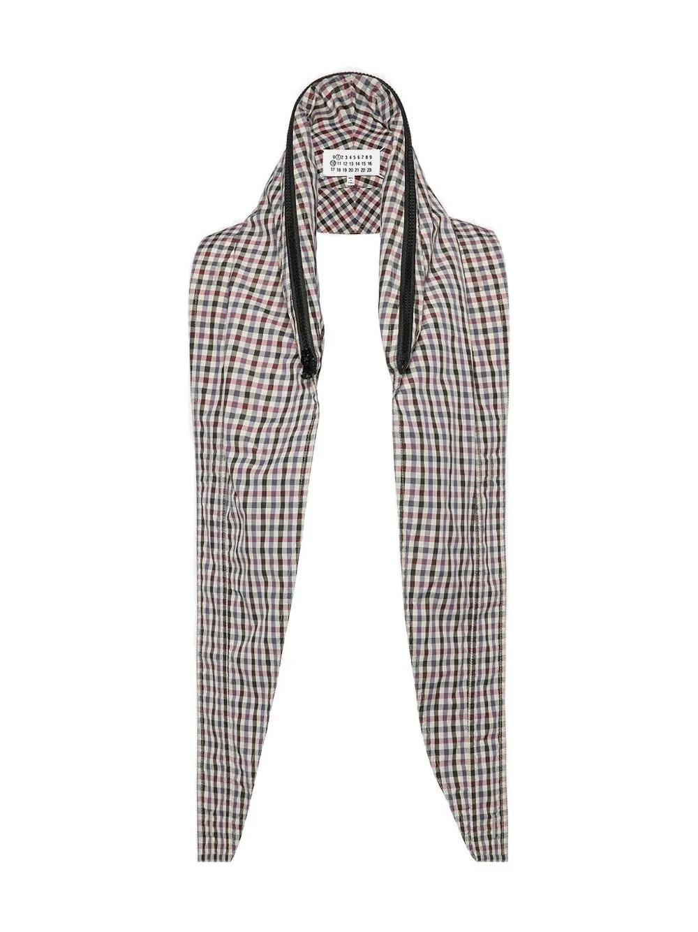 Maison Margiela Zipped Checked Scarf In Multi