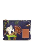 Loewe Pre-Owned 2020 Paulas Ibiza Canvas Mermaid Print clutch bag - Blue