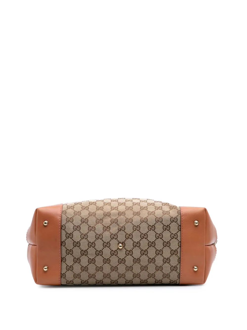 Pre-owned Gucci 2016-2024 Gg Canvas Heart Bit Tote Bag In Brown