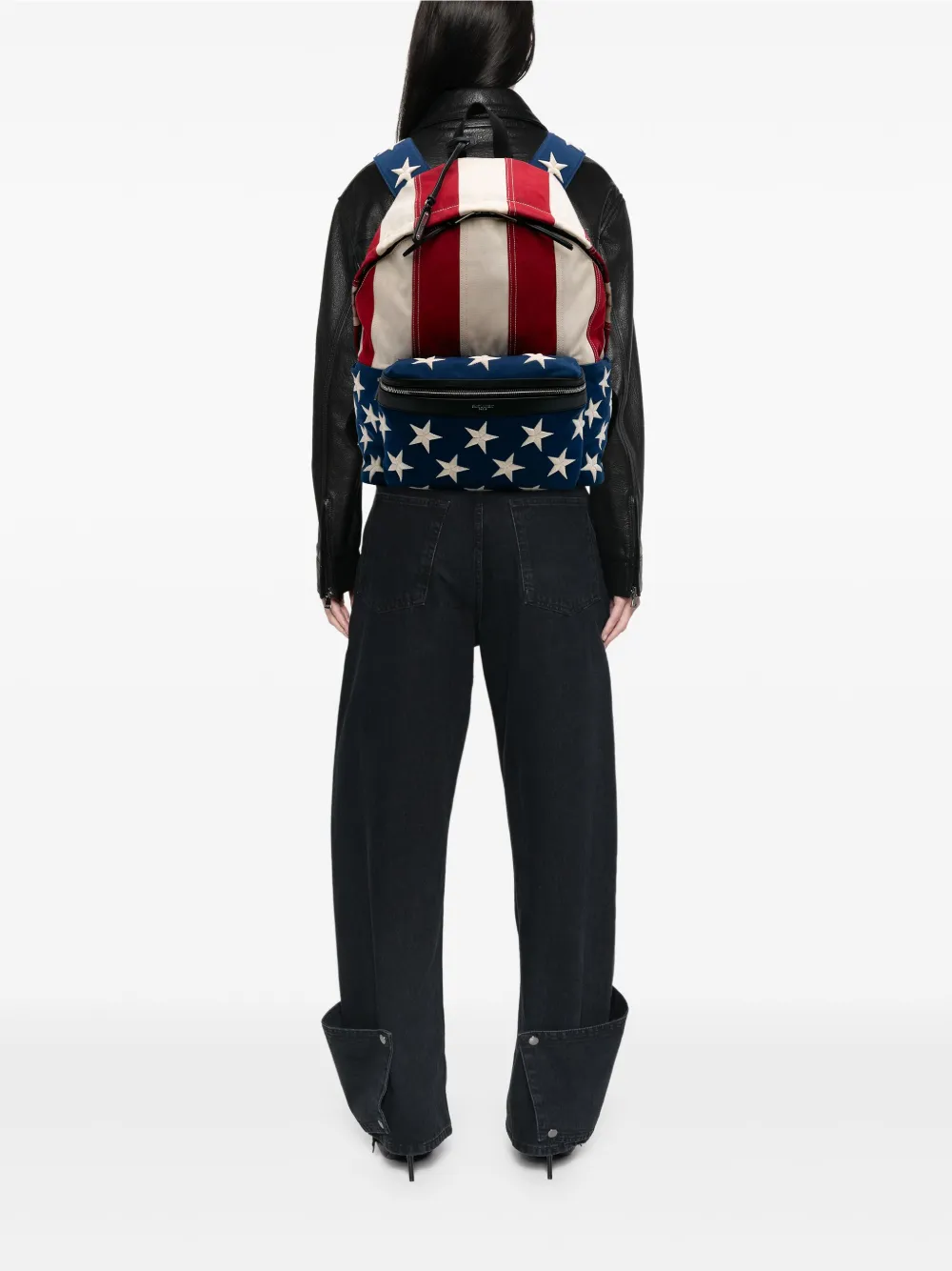 Saint Laurent Pre-Owned 2018 Embroidered Canvas American Flag City backpack | Pre-Owned | Image 2