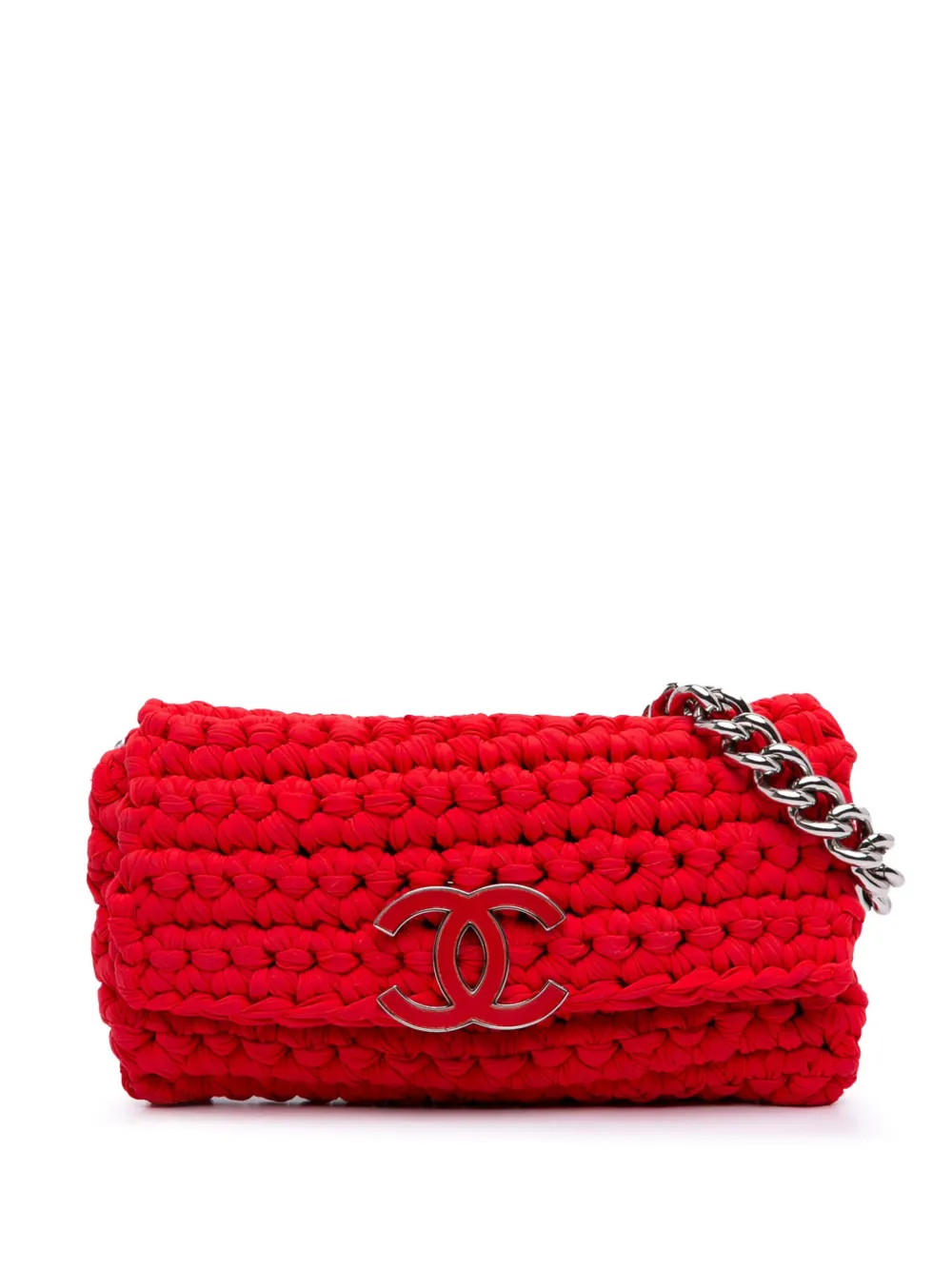 CHANEL Pre-Owned 2014 ネオプレン ファンシー クロシェ フラップ ショルダーバッグ - レッド CHANEL Pre-Owned 2014 ネオプレン ファンシー クロシェ フラップ ショルダーバッグ - レッド