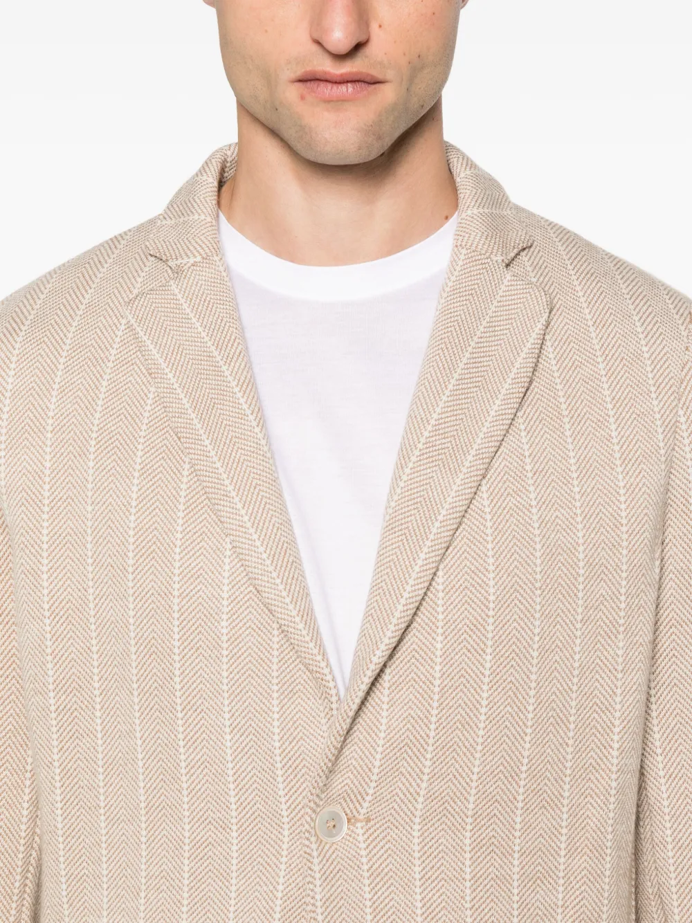 Gran Sasso Virgin Wool Single-breasted Blazer In Neutral