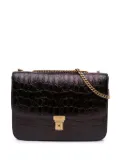 Saint Laurent Pre-Owned 2020 Croc Embossed Leather Tuc Chain shoulder bag - Brown