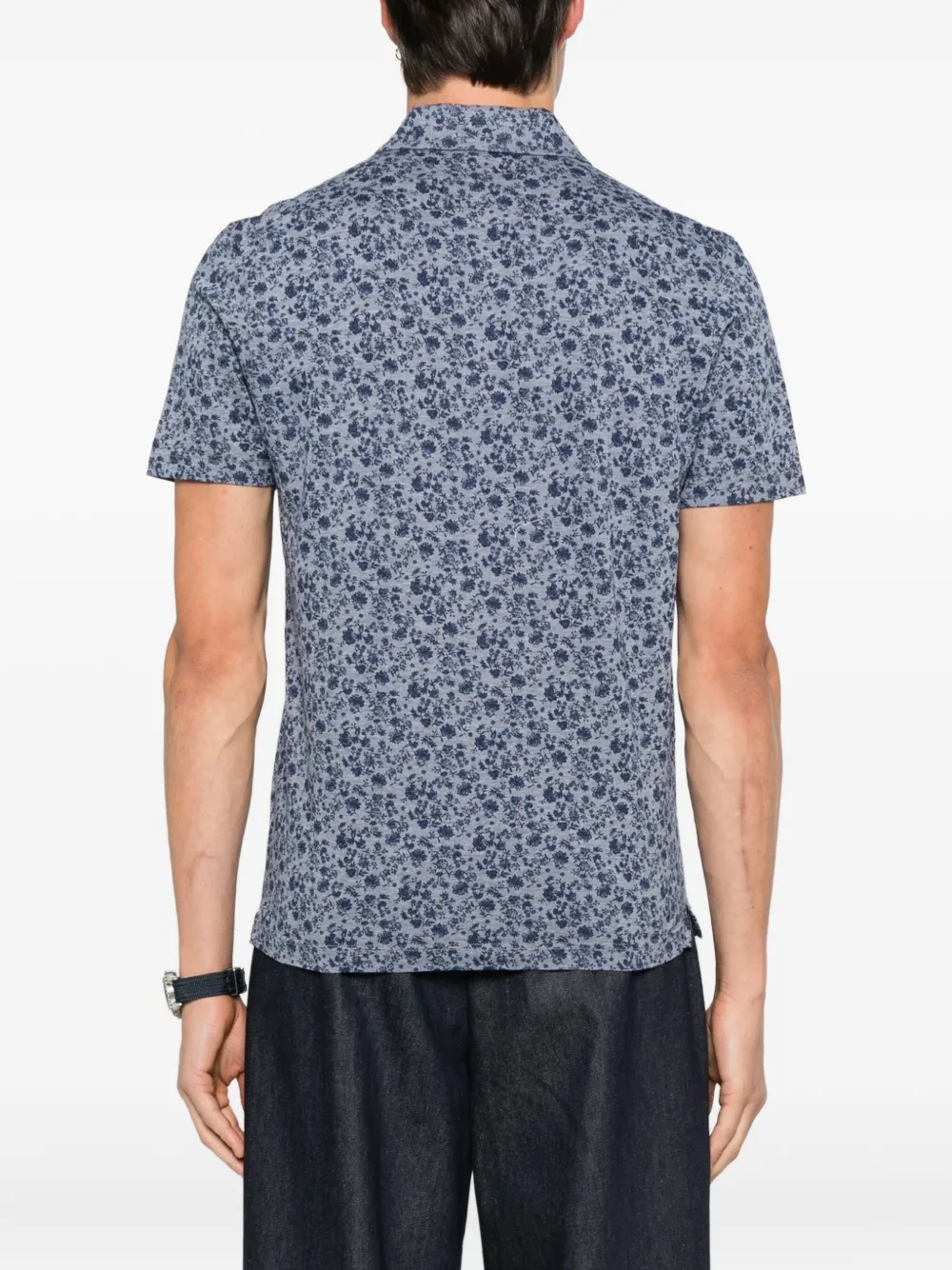 Gran Sasso Poloshirt met bloemenprint Blauw