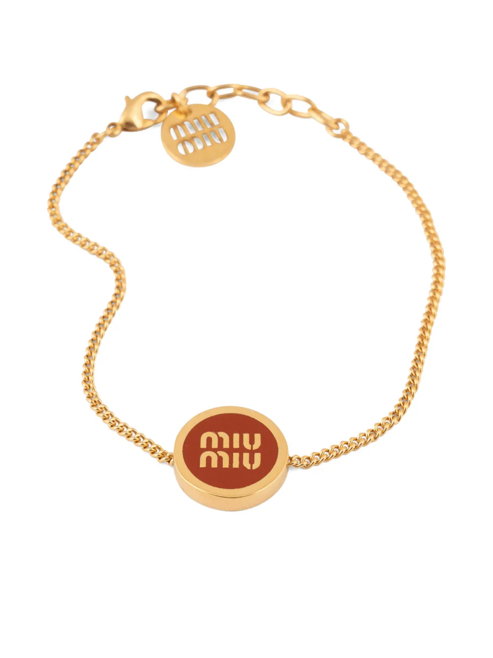 Miu Miu logo-plaque bracelet - Oro