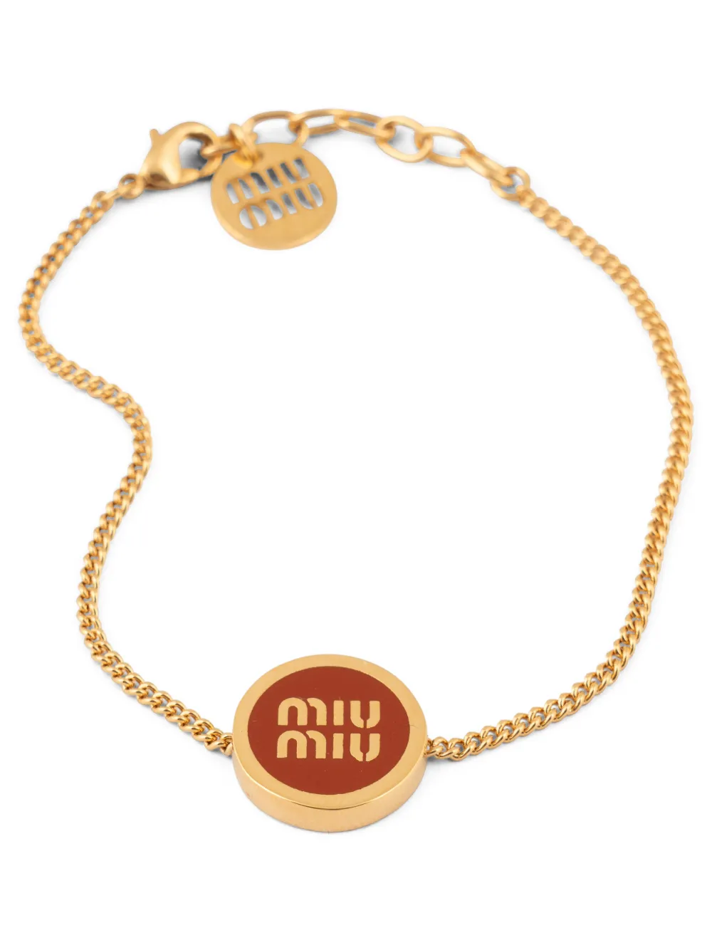 Miu Miu logo-plaque bracelet - Goud