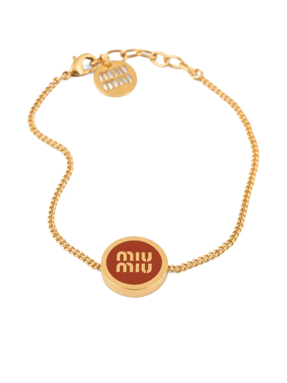 Miu Miu logo-plaque bracelet - Oro