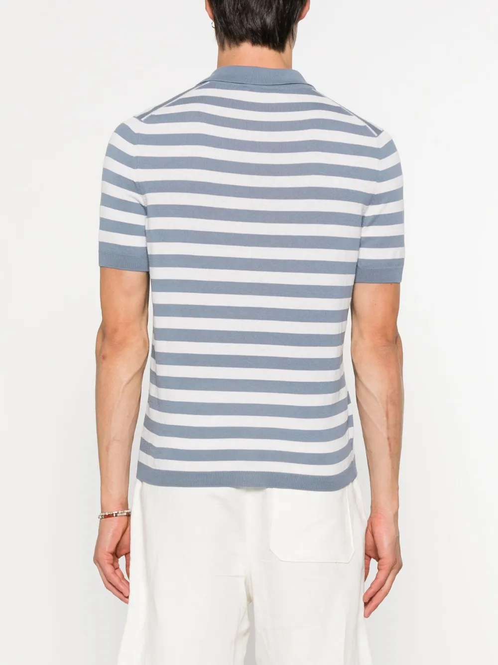 Gran Sasso Gestreept T-shirt met polohals Grijs