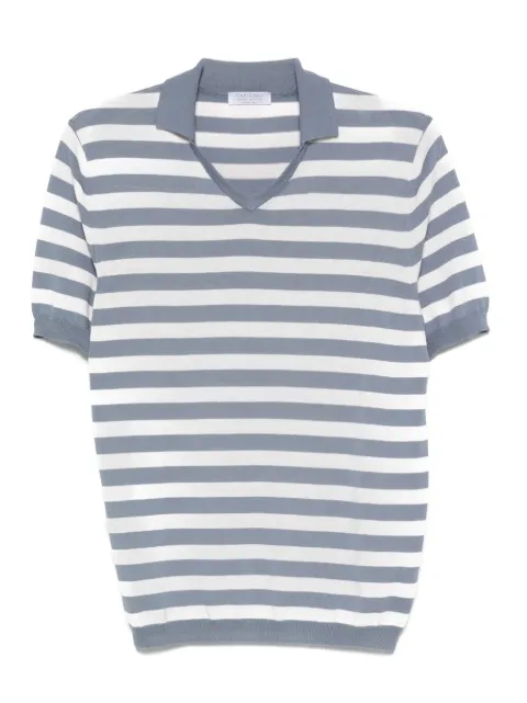 Gran Sasso striped polo-neck t-shirt