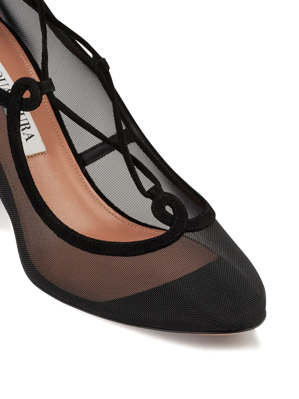 Aquazzura 85 mm Che Bella pumps met veters Zwart