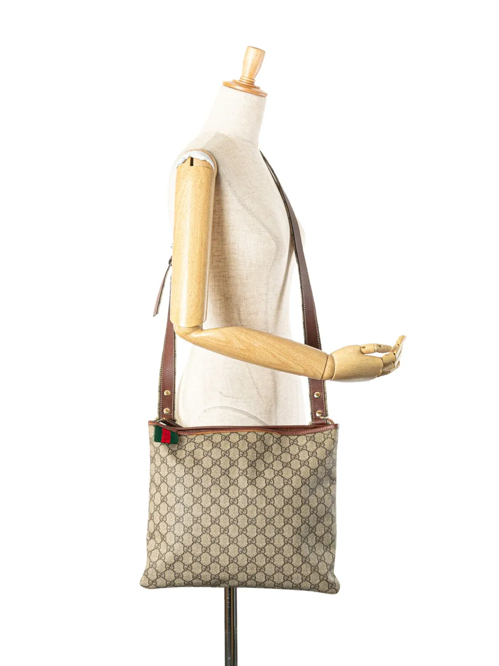 Pre-owned Gucci 2000-2015 Gg Supreme Web Crossbody Bag In Brown
