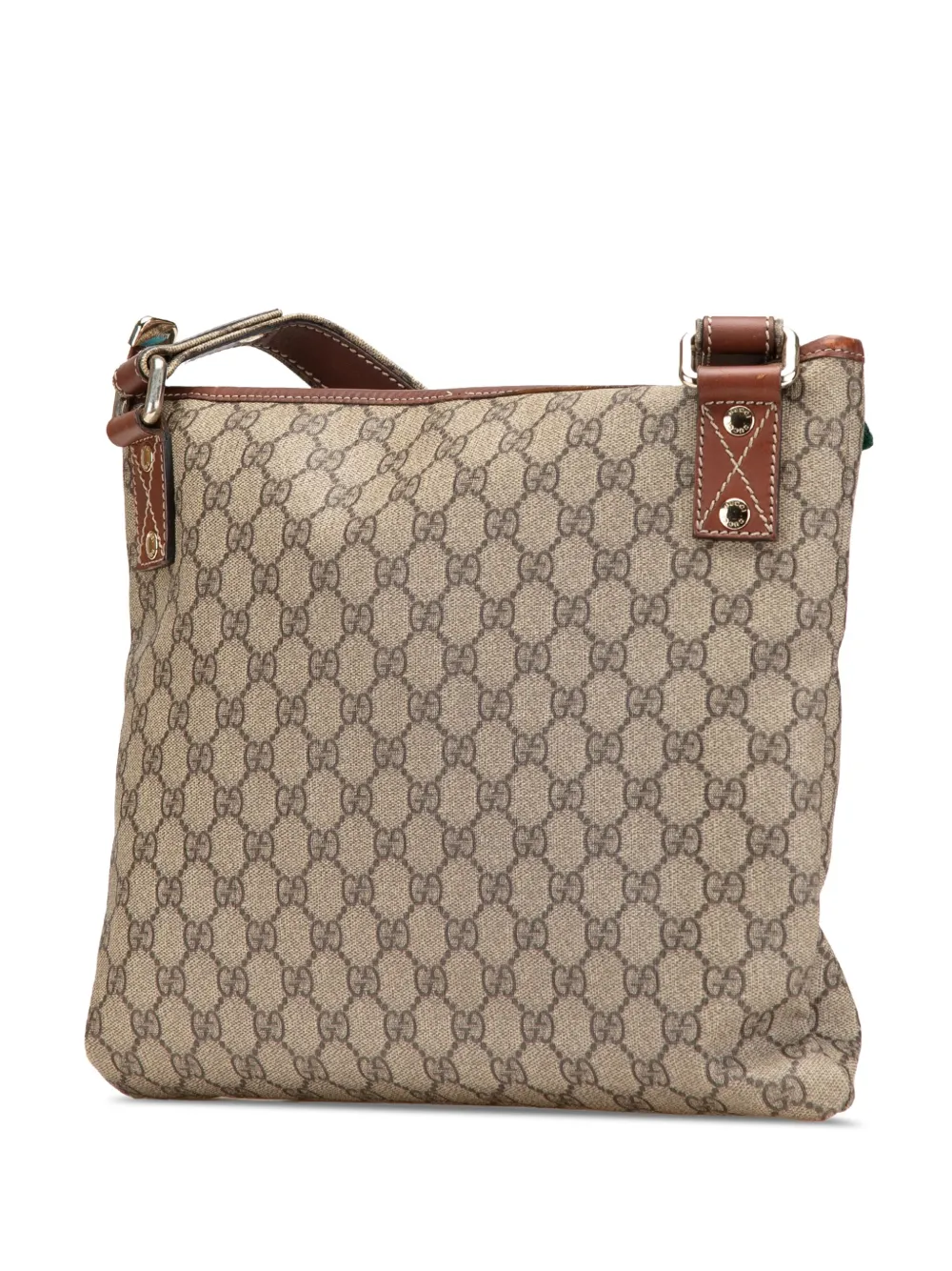 Pre-owned Gucci 2000-2015 Gg Supreme Web Crossbody Bag In Brown