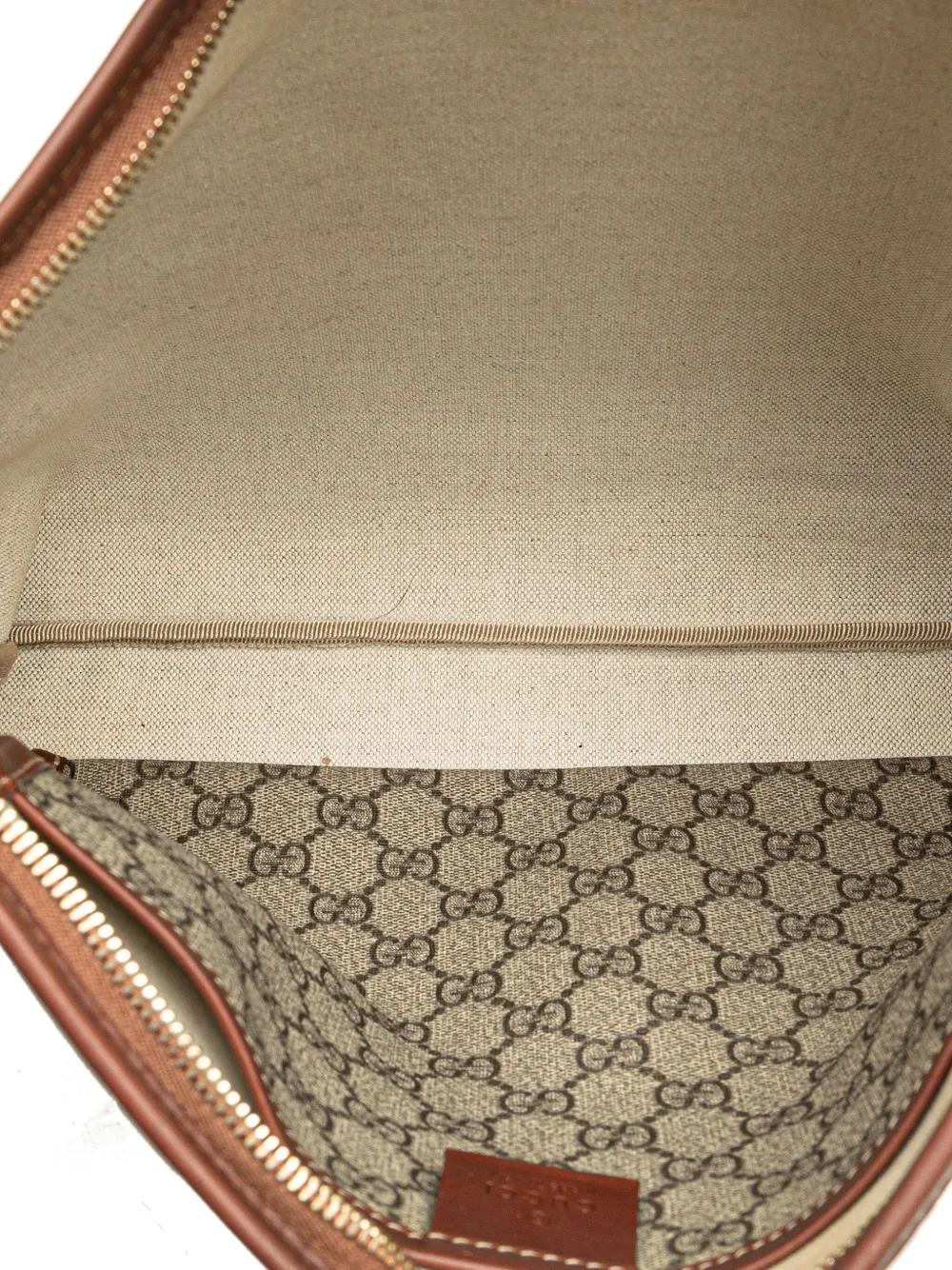 Pre-owned Gucci 2000-2015 Gg Supreme Web Crossbody Bag In Brown