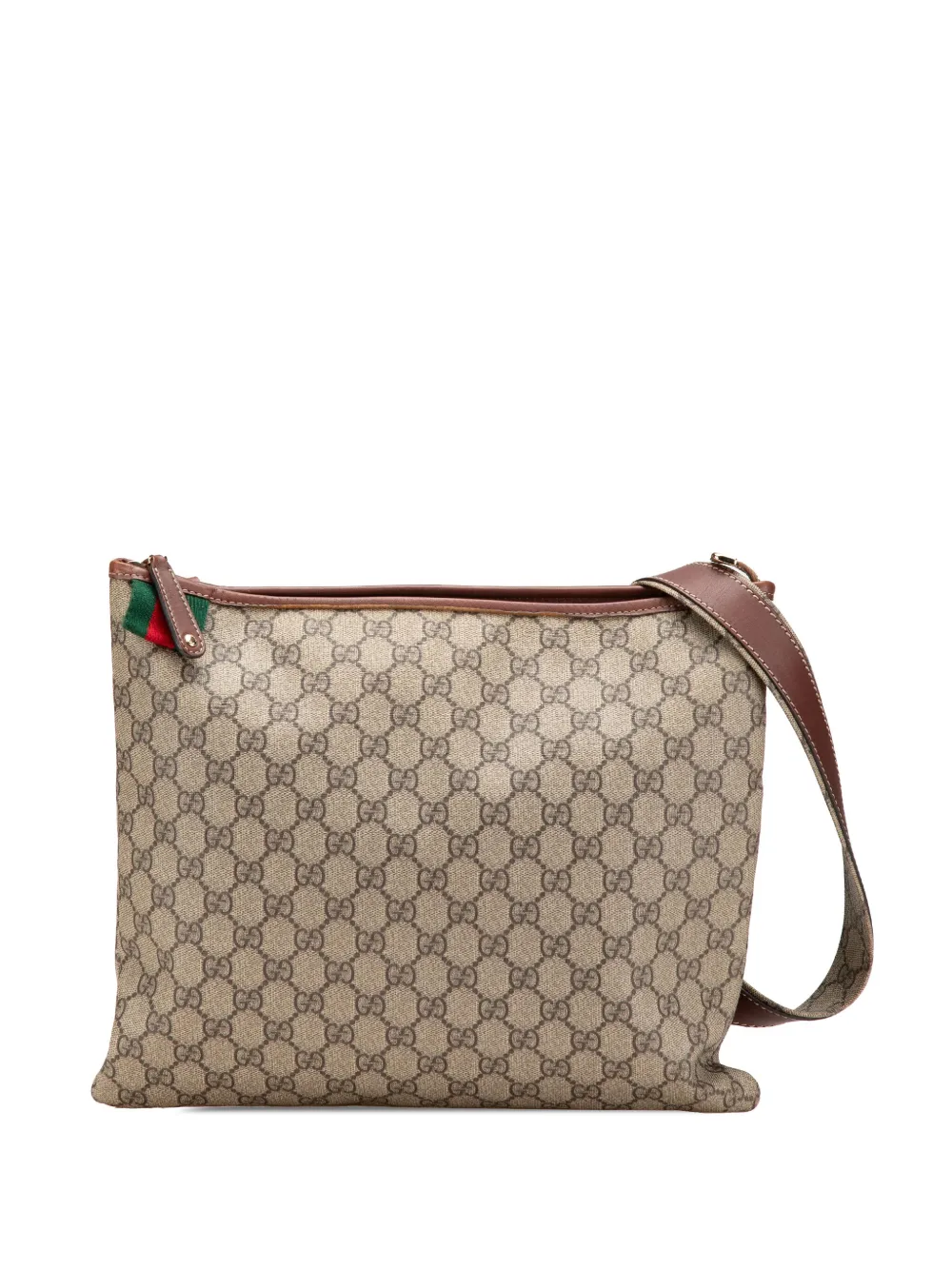 Gucci Pre-Owned 2000-2015 GGスプリーム ウェブ ショルダーバッグ - ブラウン Gucci Pre-Owned 2000-2015 GGスプリーム ウェブ ショルダーバッグ - ブラウン