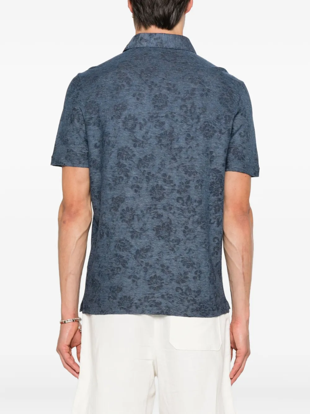 Gran Sasso Overhemd met bloemenprint Blauw