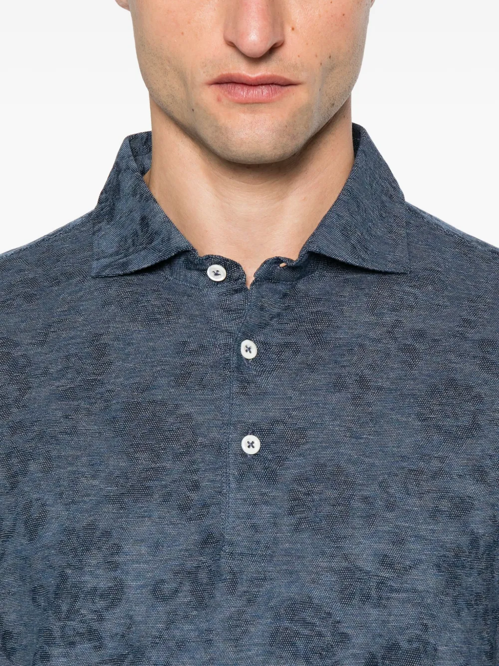 Gran Sasso Overhemd met bloemenprint Blauw