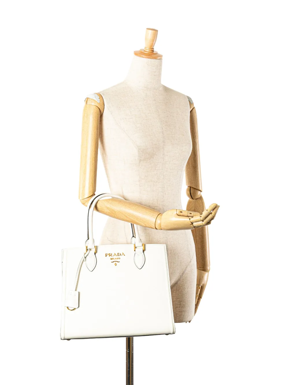 Prada Pre-Owned 2000-2024 Soft Calf Trimmed Saffiano Convertible Tote satchel | Pre-Owned | Image 2