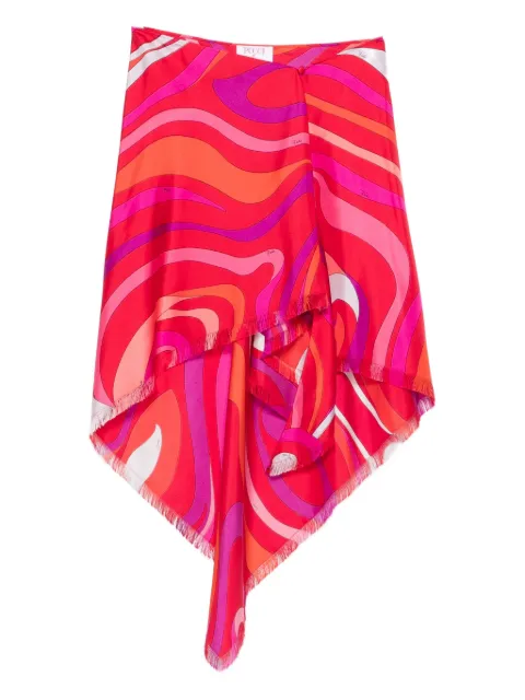 PUCCI Marmo-print frayed skirt