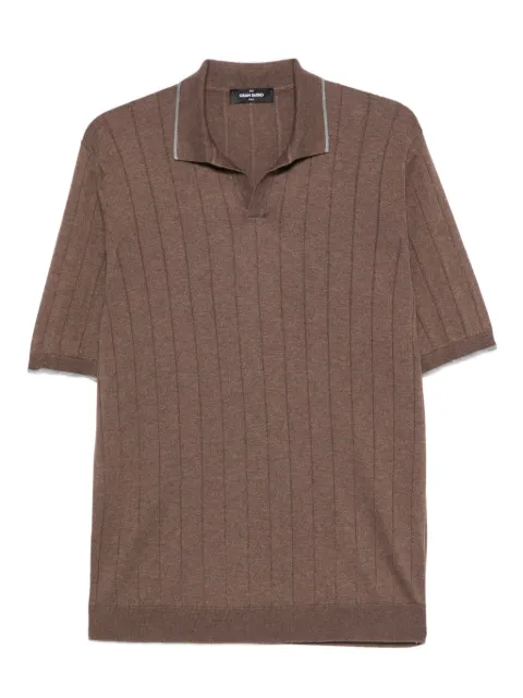 Gran Sasso ribbed polo-collar t-shirt