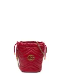 Gucci Pre-Owned 2016-2024 Small GG Marmont Matelasse Leather bucket bag - Red