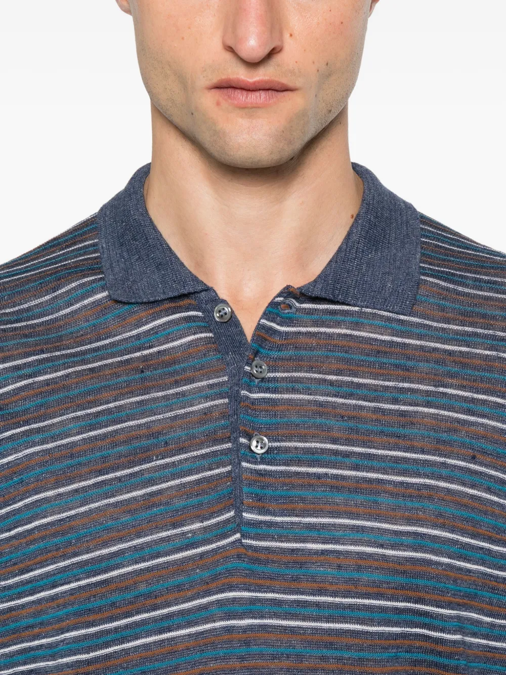 Gran Sasso Gestreept poloshirt Blauw