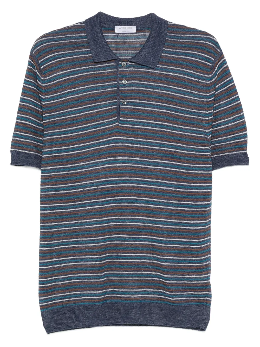Gran Sasso playera tipo polo con rayas estampadas | azul | Image 1