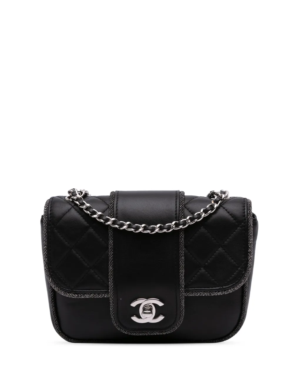 CHANEL Pre-Owned 2019 Mini Quilted Lambskin and Metallic Trim CHANEL Pre-Owned 2019 Mini Quilted Lambskin and Metallic Trim