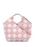 Loewe Pre-Owned 2018 Mini Woven Calfskin Gingham Basket Bag satchel - Pink