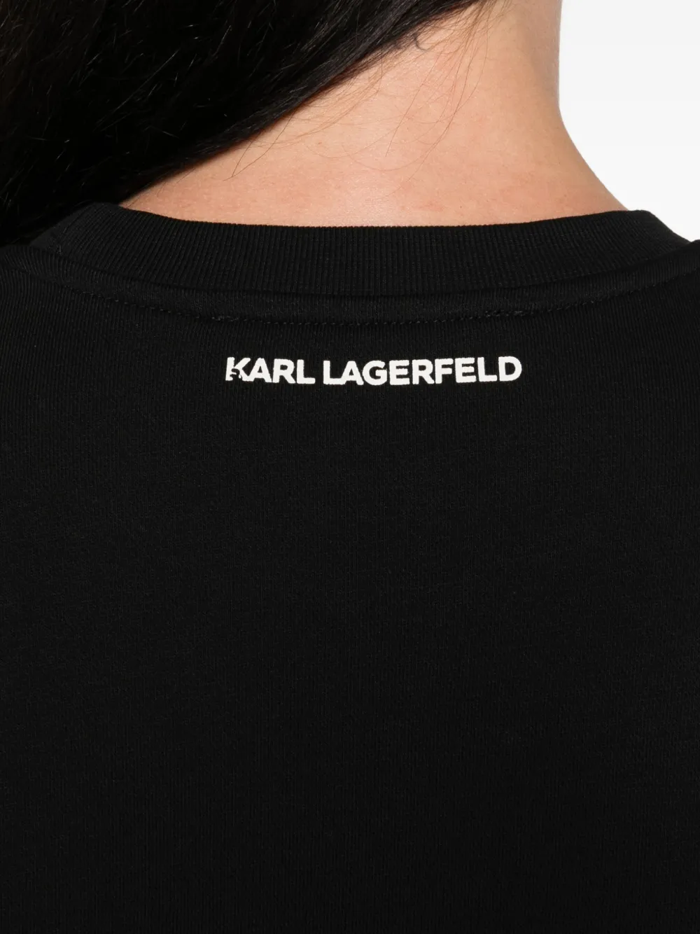 Karl Lagerfeld floral-embroidered sweatshirt Zwart