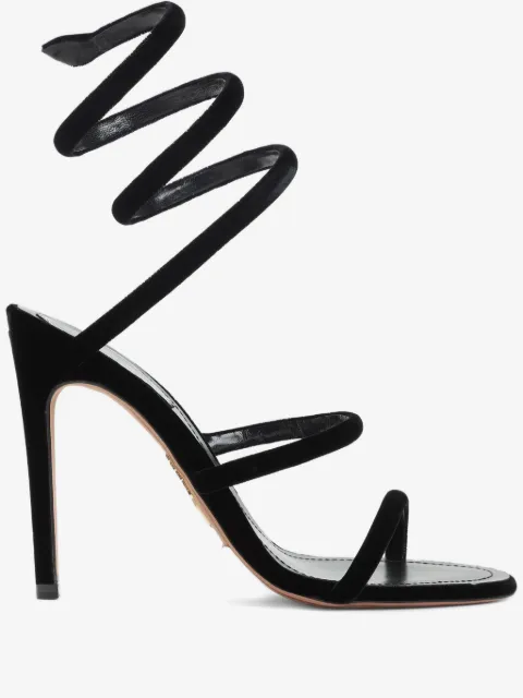 René Caovilla 105mm leather heeled sandals