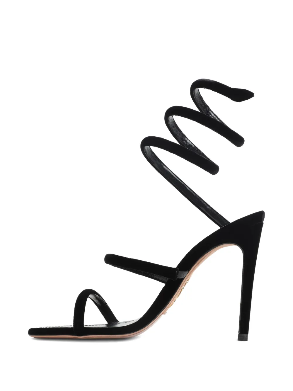 René Caovilla 105 mm leren sandalen met hak Zwart