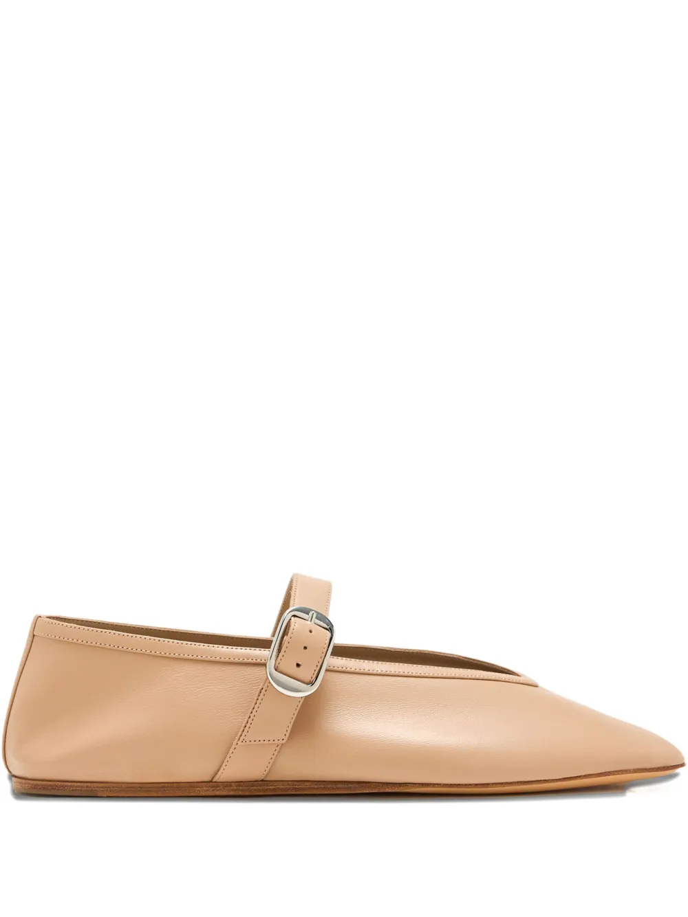 Le Monde Beryl Stella Buckle-strap Leather Ballet Flats In Neutral