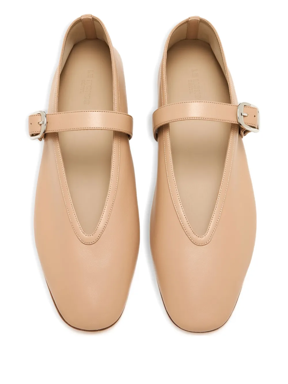 Le Monde Beryl Stella buckle-strap leather ballet flats - Beige