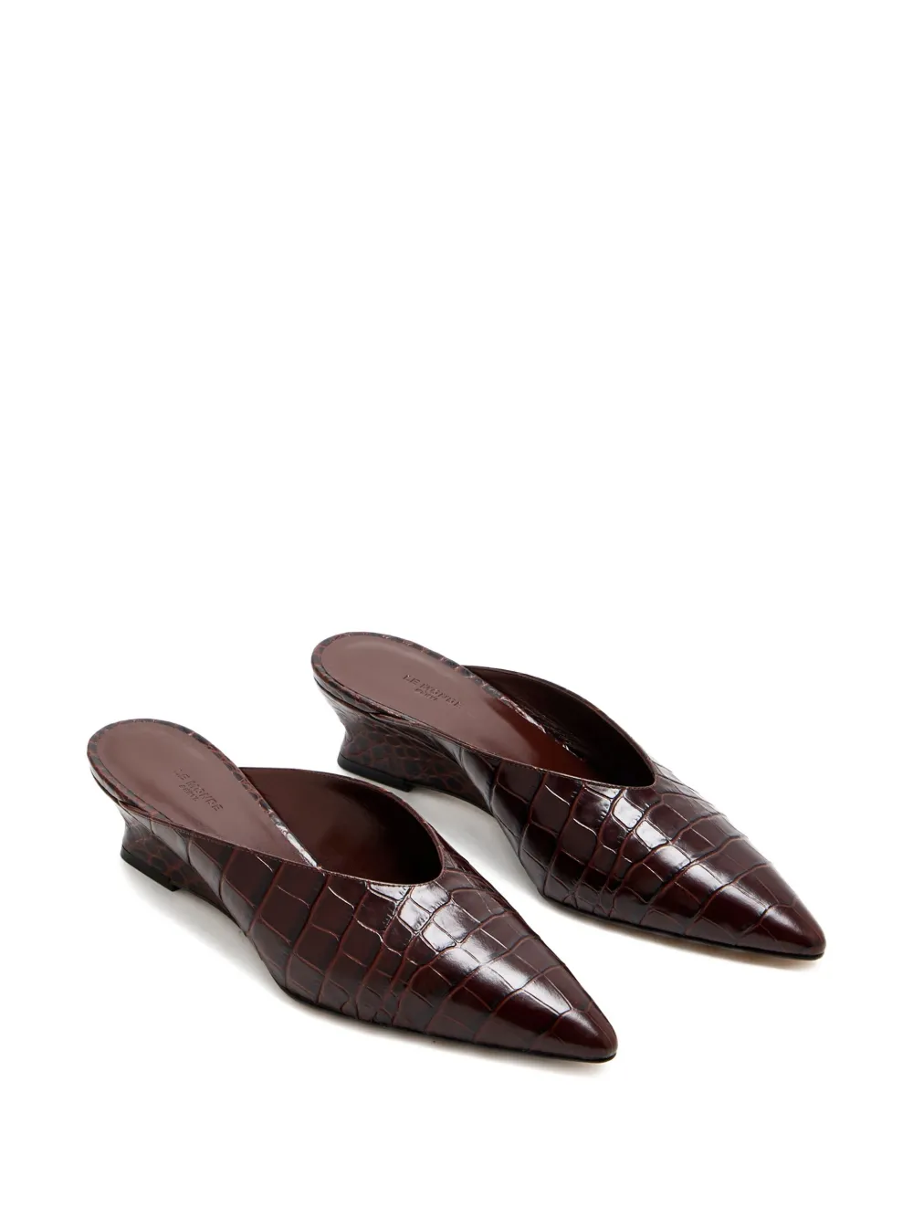 Le Monde Beryl 40mm Victoria Micro-wedge Mules In Brown