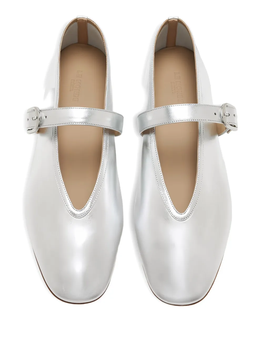 Le Monde Beryl Stella metallic-finish ballet flats - Zilver