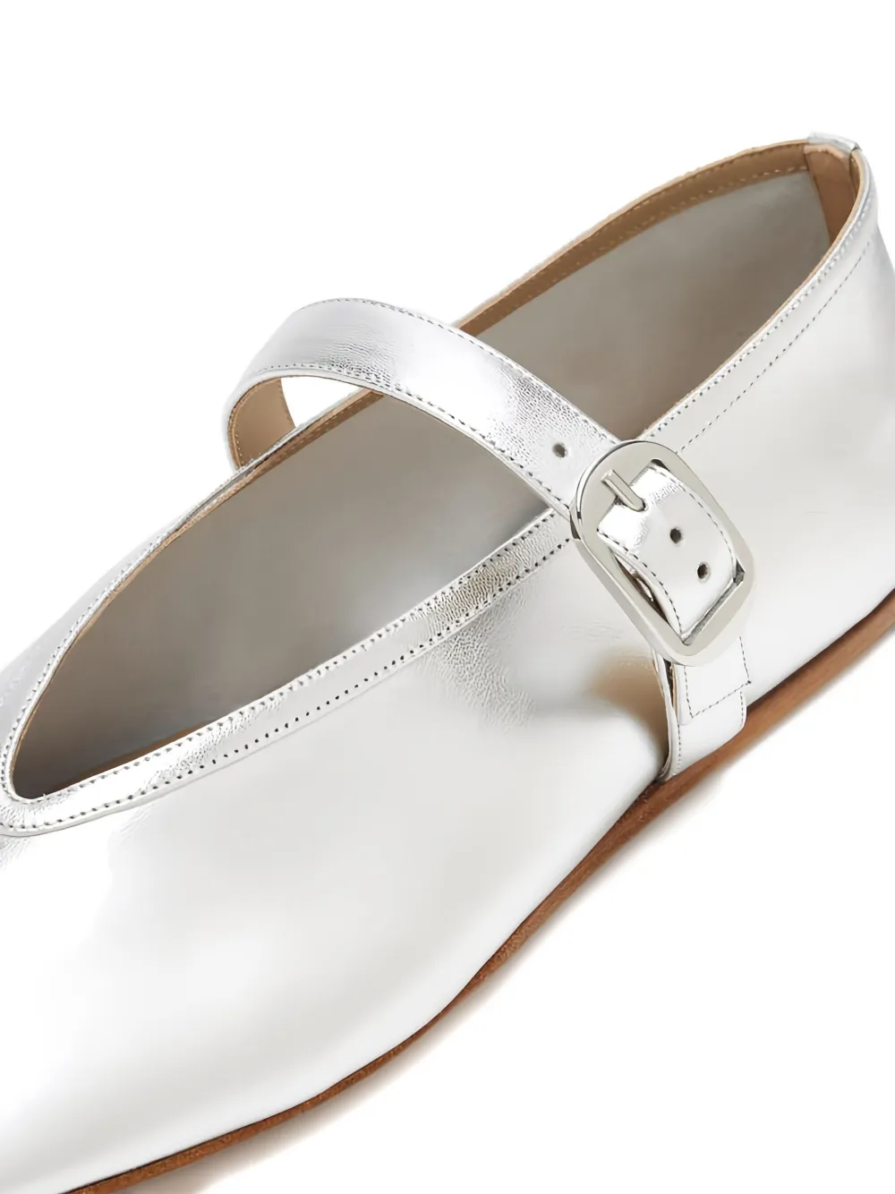 Le Monde Beryl Stella Metallic-finish Ballet Flats In Gray