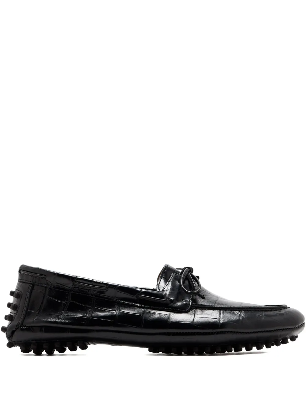 Le Monde Beryl Driver Embossed Moccasins In Black