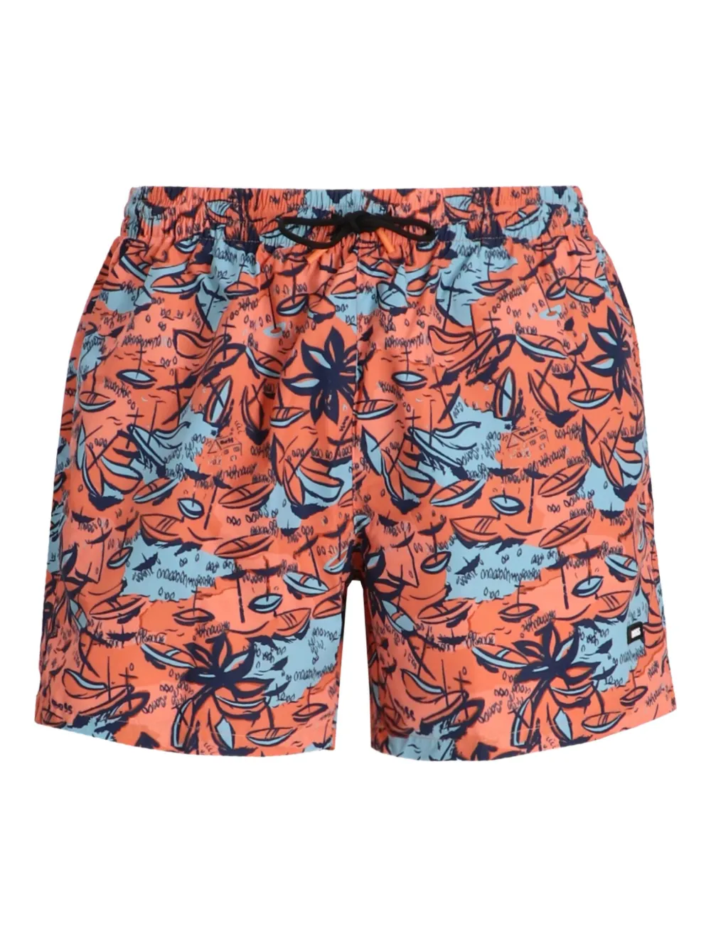 BOSS floral-print swim shorts | Orange | Image 1