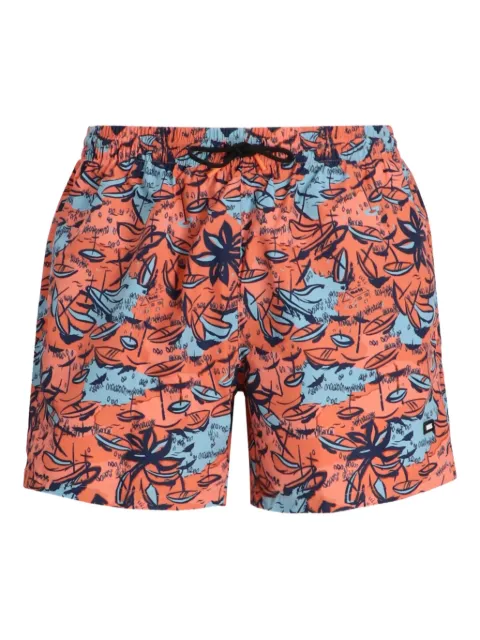 BOSS floral-print swim shorts