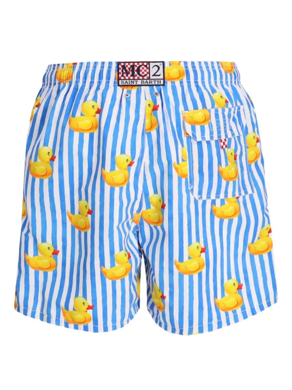 MC2 Saint Barth Gestreepte zwembroek met eendenprint Blauw