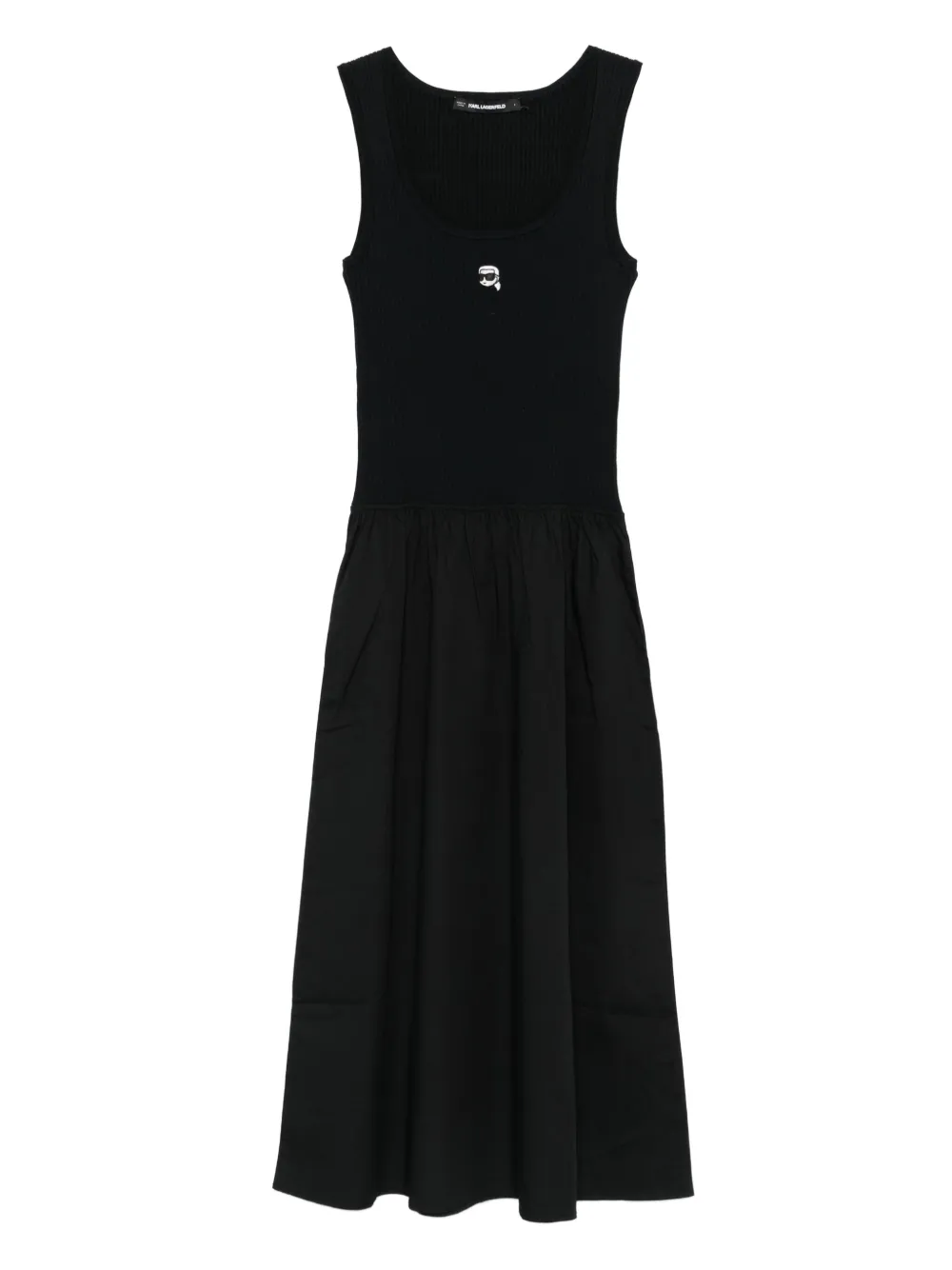 Karl Lagerfeld ribbed-knit midi dress Zwart