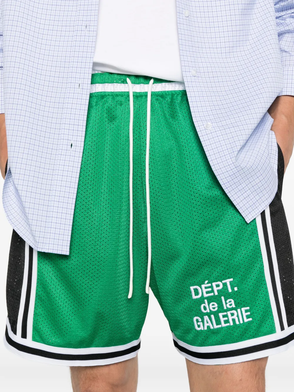 GALLERY DEPT. Mesh shorts met French-logo Groen
