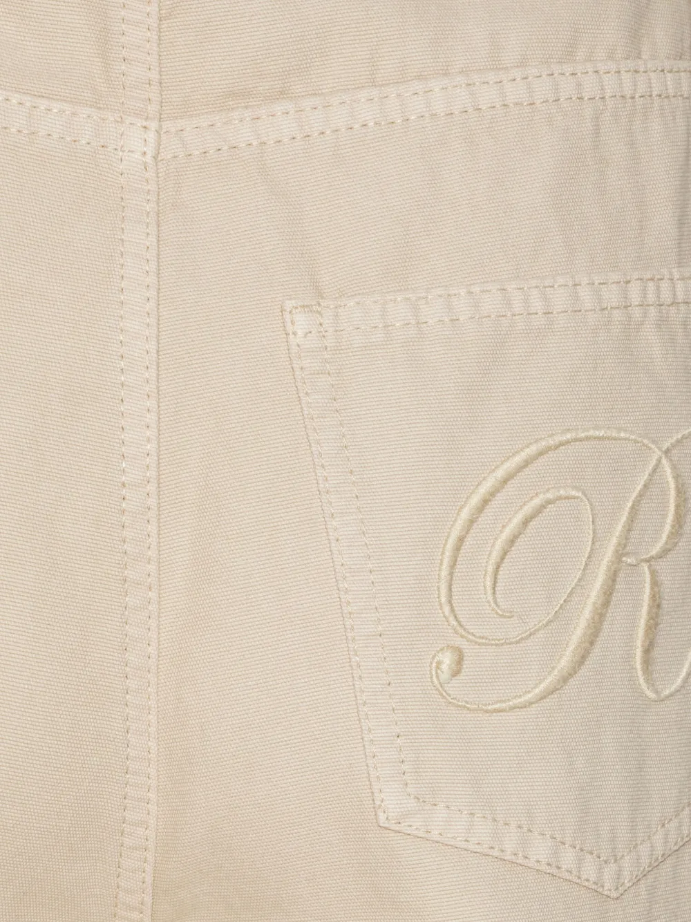 ROTATE BIRGER CHRISTENSEN Katoenen straight jeans met borduurwerk Beige