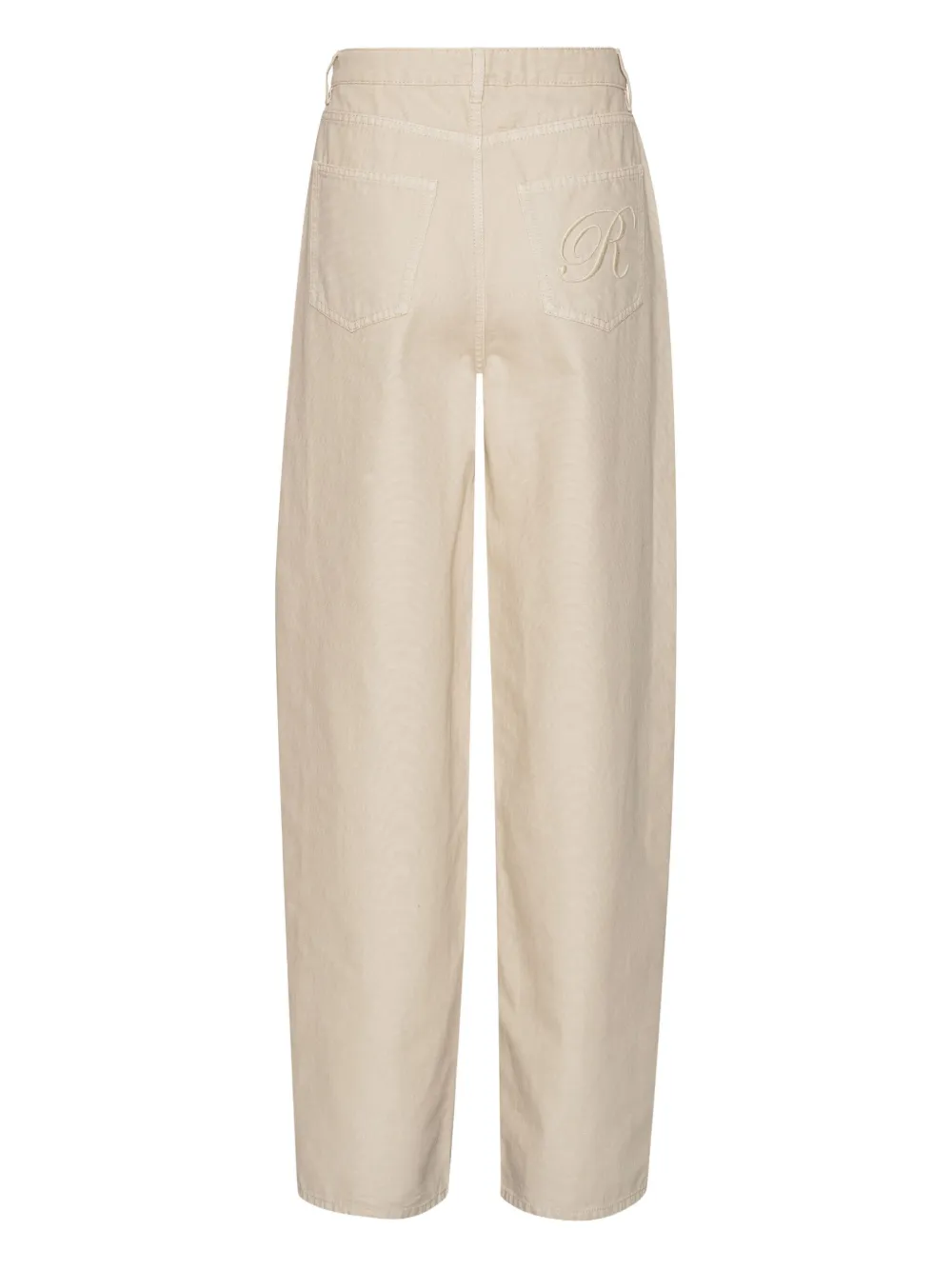 ROTATE BIRGER CHRISTENSEN Katoenen straight jeans met borduurwerk Beige