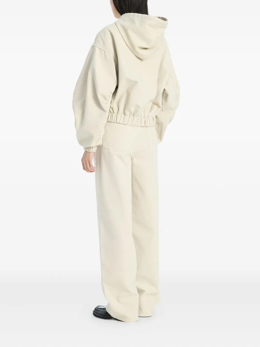 ROTATE BIRGER CHRISTENSEN balloon-sleeve hooded jacket Beige