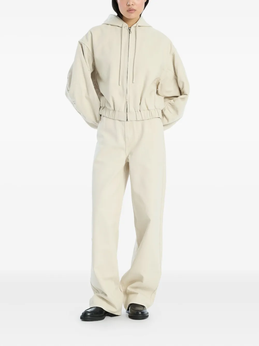 ROTATE BIRGER CHRISTENSEN balloon-sleeve hooded jacket Beige